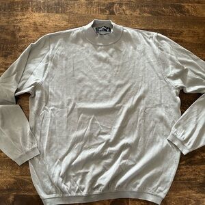 St. Croix men’s  Light Gray mock neck knitwear Sweater